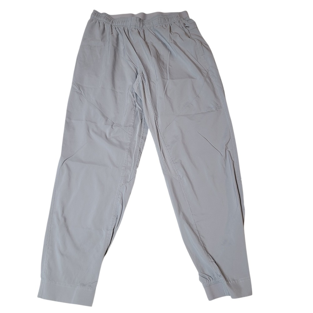 Adidas Climacool L Badge of Sport Logo Woven Men Pants Gray Pockets Tech FJ7054